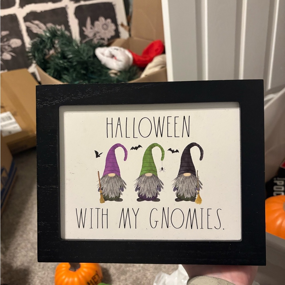 Rae Dunn Halloween Gnome Frame - Black, Green, Purple